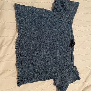 Forever 21 Smocked Jean Shirt